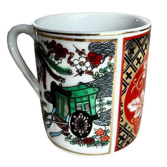 Vintage Japanese Imari Style Porcelain Tea Cup & Saucer Set - Picture 8 of 10